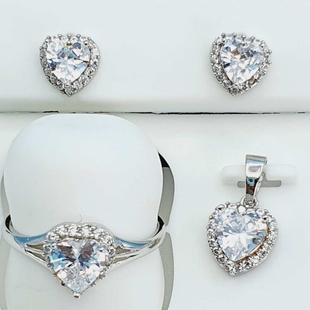 "925 Sterling Silver Cubic Zircon Jewelry Set, UU1P7A7063